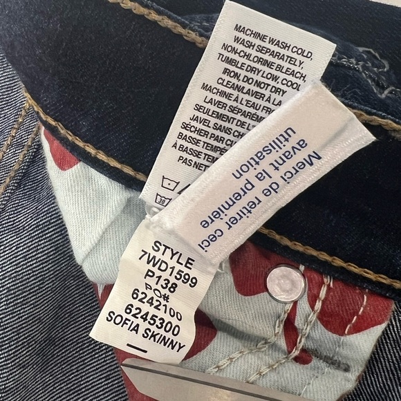 Lucky Brand Sophia Skinny Dark Wash Blue Jeans 8/29 ankle - Picture 6 of 8